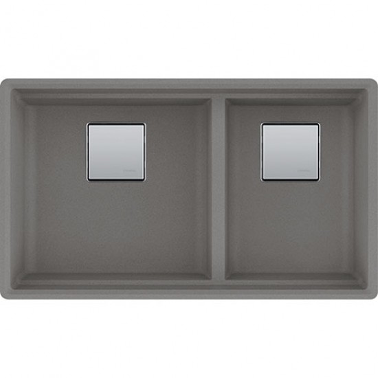 Franke Peak Granite Double Bowl Undermount Kitchen Sink Stone Grey